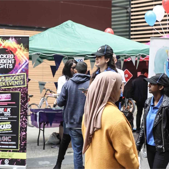 Domino's pizza advertising at Freshers' Fair
